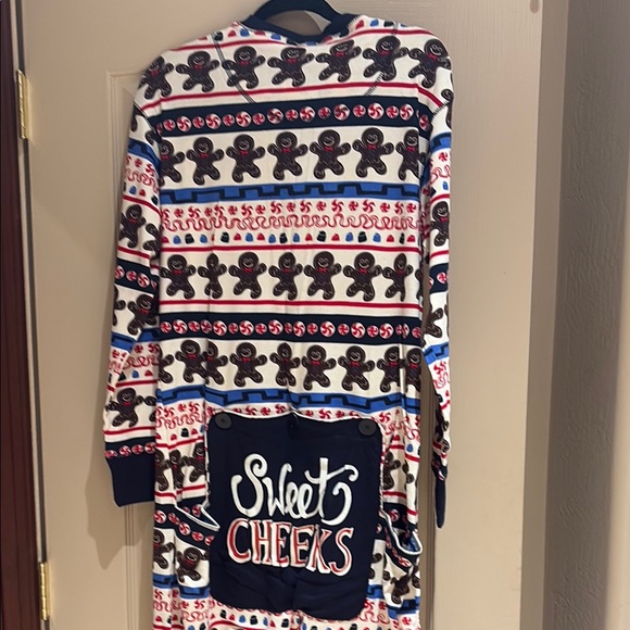 Lazy One Gingerbread Print Onesie Pajamas size large - Picture 3 of 5